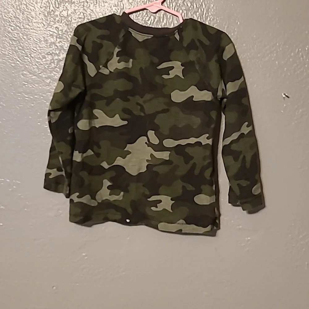 Baby Gap Boys 4 Green Camouflage Casual Comfy Shirt Long Sleeve EUC